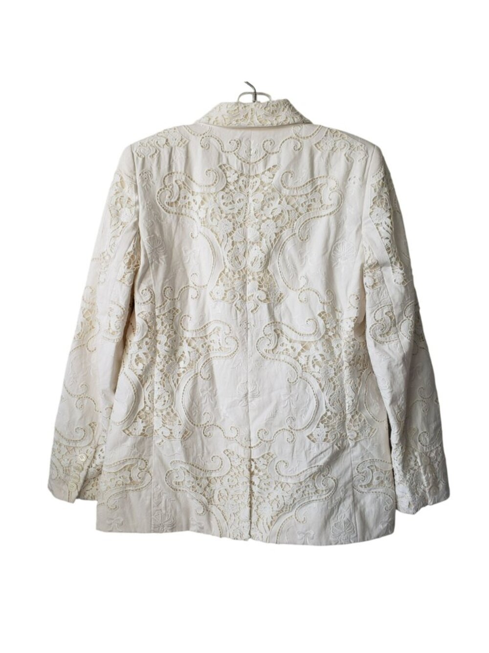 NEW LoveShackFancy Luara Cotton Doiley Lace Blazer Jacket White Bridal Coquette - Picture 4 of 16